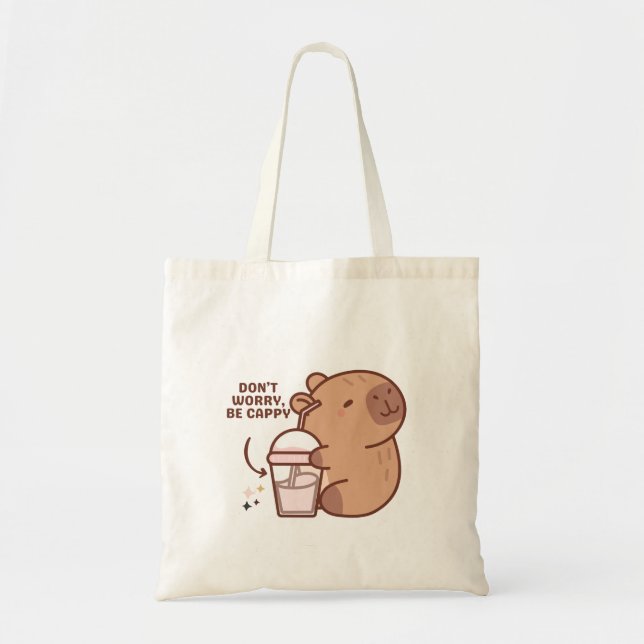 Bolso De Tela Capybara Graciosa amante de los animales (Frente)