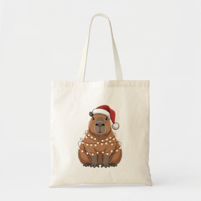 Bolso De Tela Capybara Navidad Coincidencia Funny Santa (Frente)