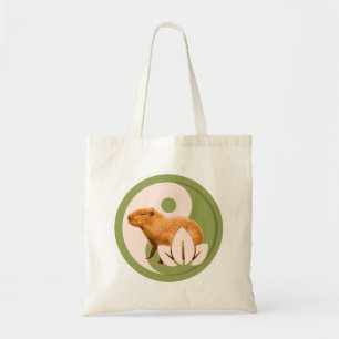 Bolso De Tela Capybara Zen Yin Yang Naturaleza Pacífica