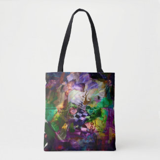 Bolso De Tela Cara abstracta con símbolos