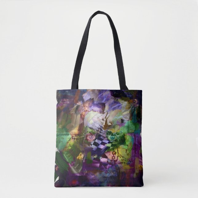 Bolso De Tela Cara abstracta con símbolos (Anverso)