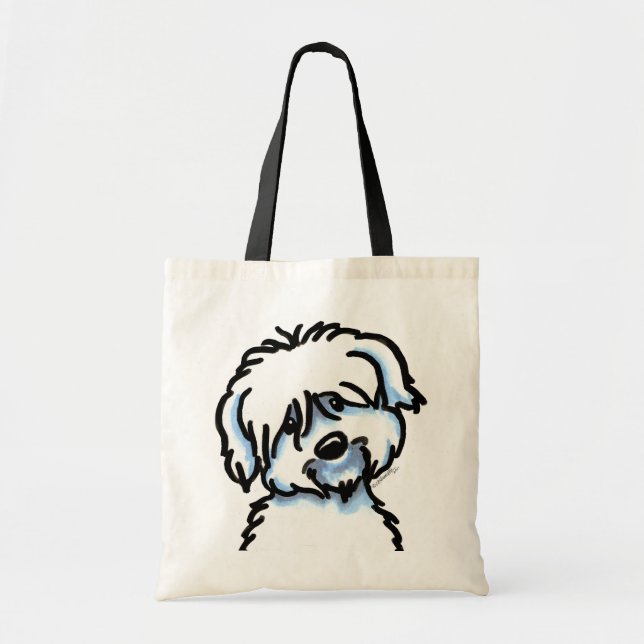 Bolso De Tela Cara blanca de algodón de tulear (Frente)