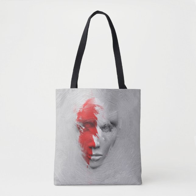 Bolso De Tela Cara blanca roja (Anverso)