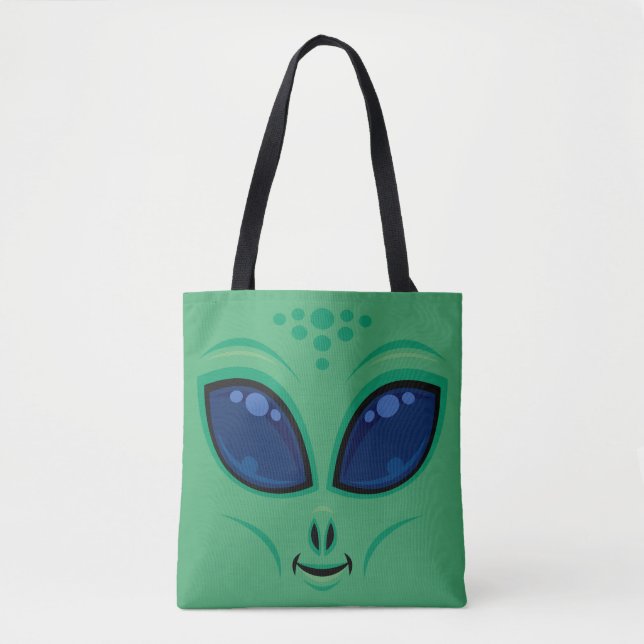 Bolso De Tela Cara de Alien de Dibujos Animados Amigable (Anverso)