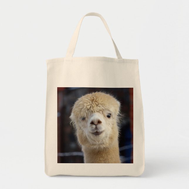Bolso De Tela Cara de alpaca linda       (Frente)