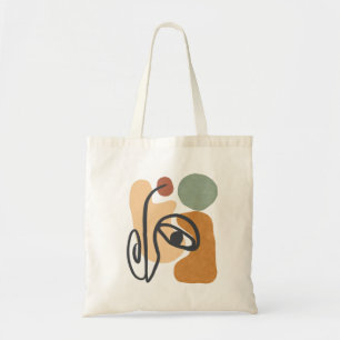 Bolso De Tela Cara de arte de líneas Formas abstractas