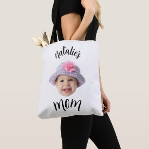 Bolso De Tela  Cara de Bebé Niño Adorable Foto Nombre del Niño M