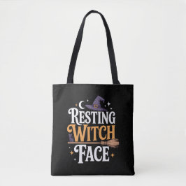 Bolso De Tela Cara de Bruja en Reposo - Halloween elegante y esp