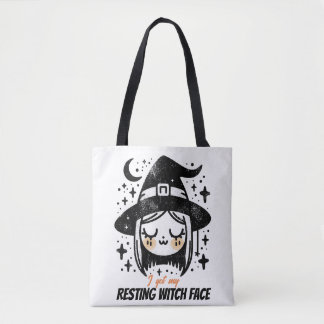 Bolso De Tela Cara de Bruja Relajada