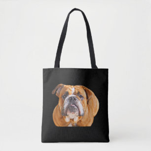 Bolso De Tela Cara de bulldog - Bulldog inglés, marrón