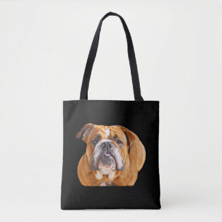 Bolso De Tela Cara de bulldog - Bulldog inglés, marrón