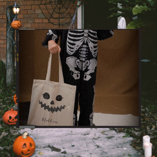 Bolso De Tela Cara de calabaza de Jack O Lantern   Truco o trato