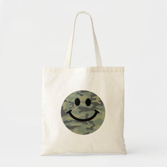 Bolso De Tela Cara de Camo Verde (Frente)