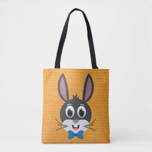 Bolso De Tela Cara de conejo lindo niño dibujos animados conejo 