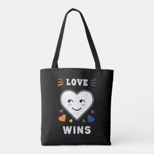 Bolso De Tela Cara de Corazón el Amor Gana Orgullo Gay LGBTQ