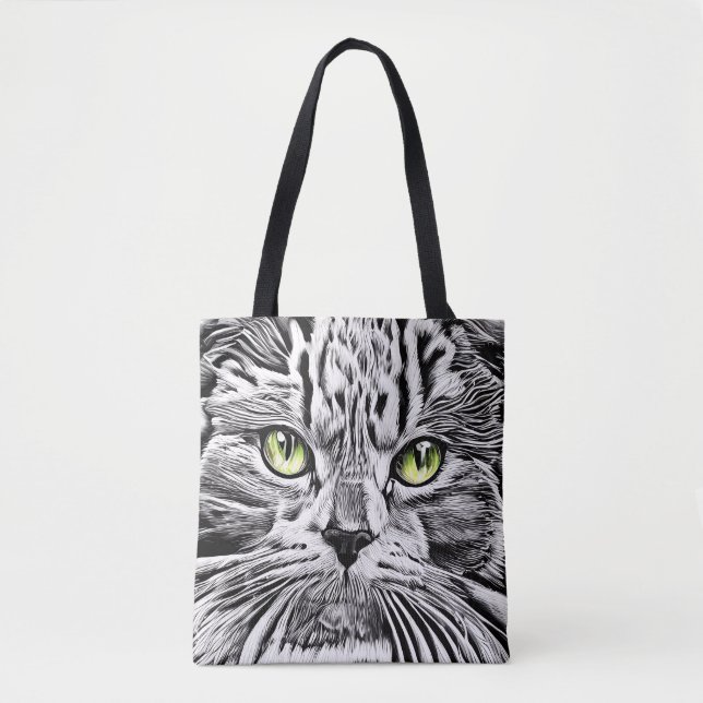 Bolso De Tela Cara de gato (Anverso)