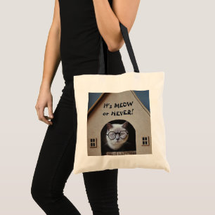 Bolso De Tela Cara de Gato Divertida Gatito Caprichoso Animales