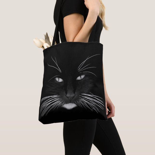 Bolso De Tela Cara de gato negro (Detalle)