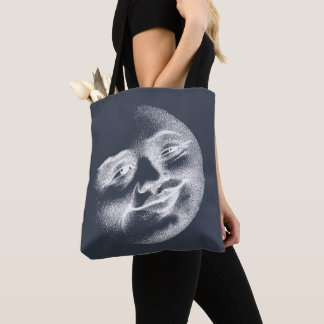 Bolso De Tela Cara de Luna Antigua
