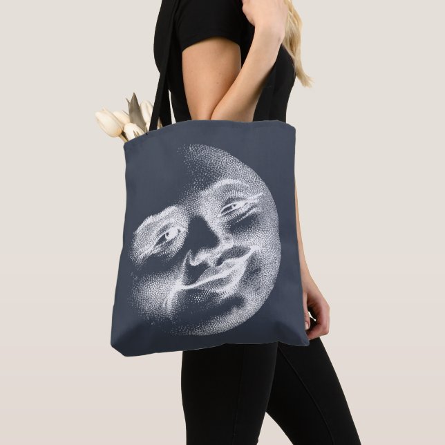 Bolso De Tela Cara de Luna Antigua  (Detalle)