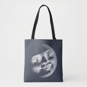 Bolso De Tela Cara de luna antigua