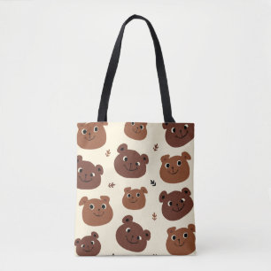 Bolso De Tela Cara de oso divertida