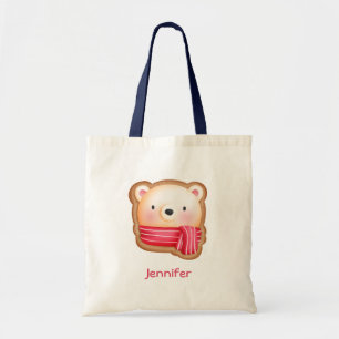 Bolso De Tela Cara de oso suave en una cookie de Navidades de la
