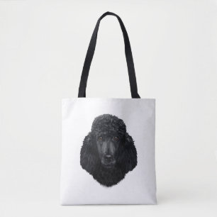 Bolso De Tela Cara de perro caniche negro