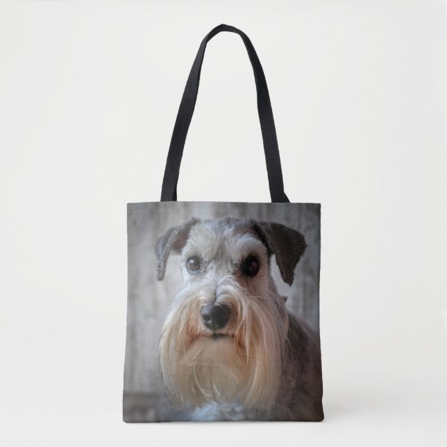 Bolso De Tela Cara de perro Schnauzer (Anverso)