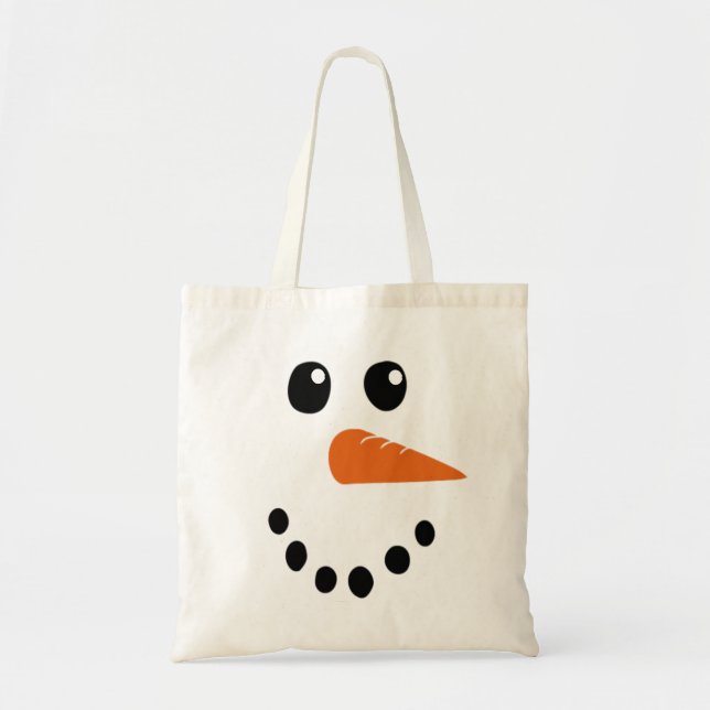 Bolso De Tela Cara de Snowman (Frente)