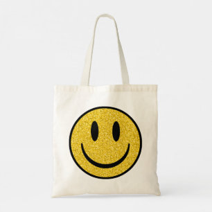 Bolso De Tela Cara de sonrisa purpurina