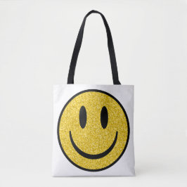 Bolso De Tela Cara de sonrisa purpurina