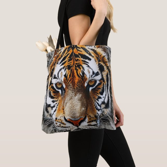 Bolso De Tela Cara de tigre (Detalle)
