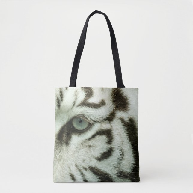 BOLSO DE TELA CARA DE TIGRE BLANCO (Anverso)