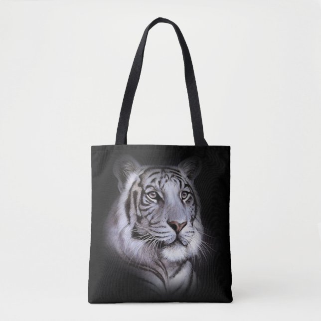 Bolso De Tela Cara de tigre blanco (Anverso)