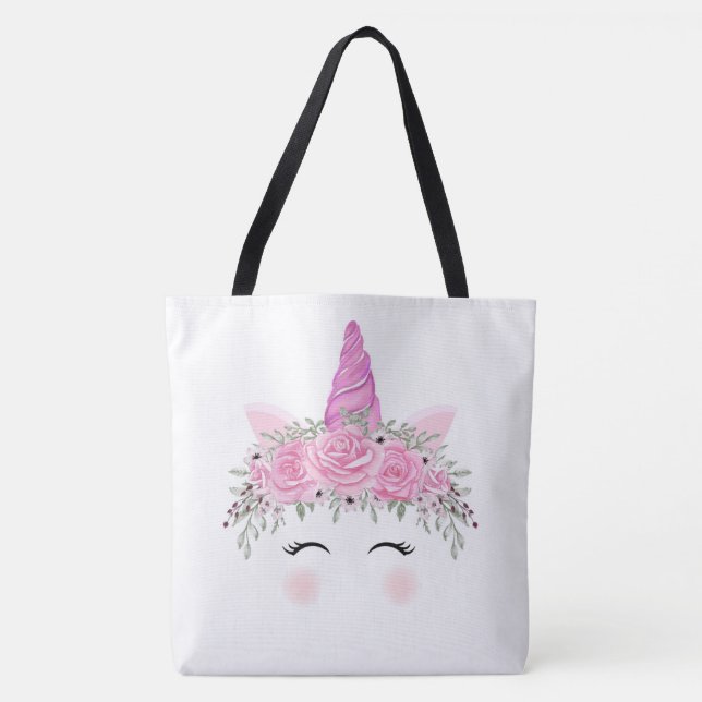 Bolso De Tela Cara de unicornio (Anverso)