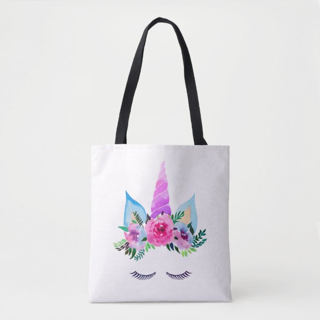 Bolso De Tela Cara de unicornio mágica (Anverso)