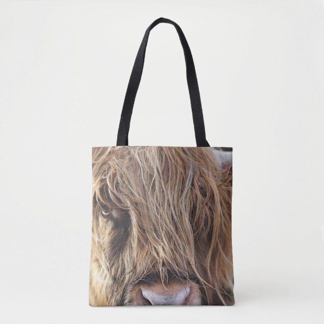BOLSO DE TELA CARA DE VACA DE HIGHLAND CATTLE (Anverso)