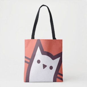 Bolso De Tela Cara del gato