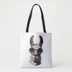 Bolso De Tela Cara divertida de llama