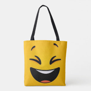 Bolso De Tela Cara feliz amarilla