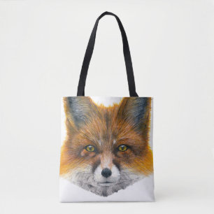 Bolso De Tela Cara Fox - Pintura en acrílico