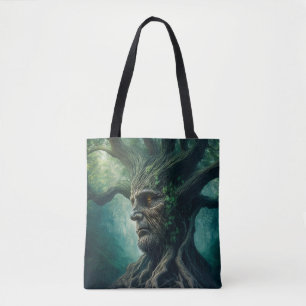 Bolso De Tela Cara sabia en el bosque místico del árbol antiguo