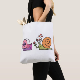 Bolso De Tela Caracol Amor & Cinta – Pegatina Divertida y Monada