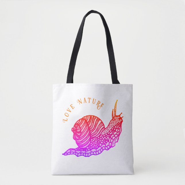 Bolso De Tela Caracol en estilo gráfico (Anverso)