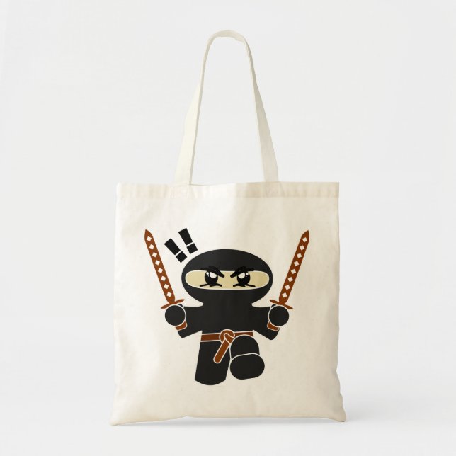 Bolso De Tela Carácter de Ninja del dibujo animado (Frente)