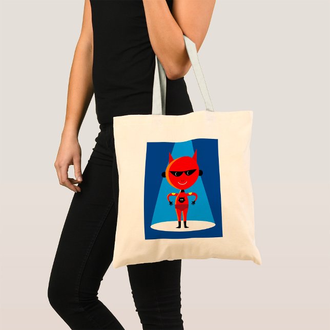 Bolso De Tela Carácter de superhéroe malvado negrita rojo y azul (Subido por el creador)