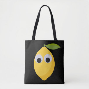 Bolso De Tela Carácter limón lindo con ojos googly