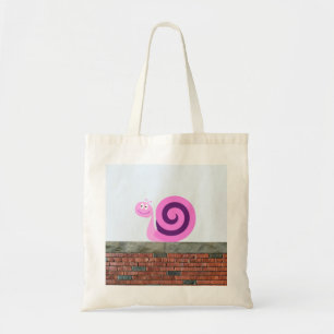 Bolso De Tela Carácter rosado y púrpura feliz del caracol en u