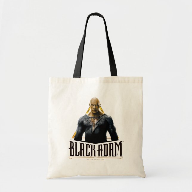 Bolso De Tela Carácter y gráfico de nombre de Adam negro (Frente)